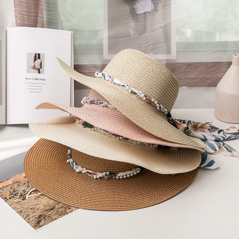 2023 Fashion Bohemia Cowboy Hat for Women Floppy Beach Hats Summer Sun Straw Hats Ladies UV Protection Hat Panama Hat Wholesale