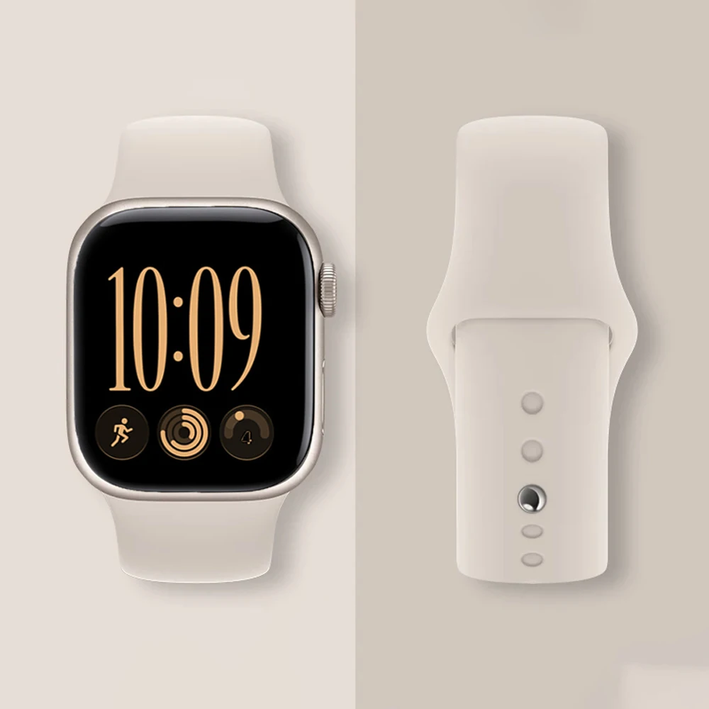Original Sportarmband für Apple Watch, 46 mm, 40 mm, 44 mm, 45 mm, 42 mm, 41 mm, Silikon, für iWatch Serie 12, 11, 10, 9, 8, SE, Ultra, 4, 2, 3, 49 mm.