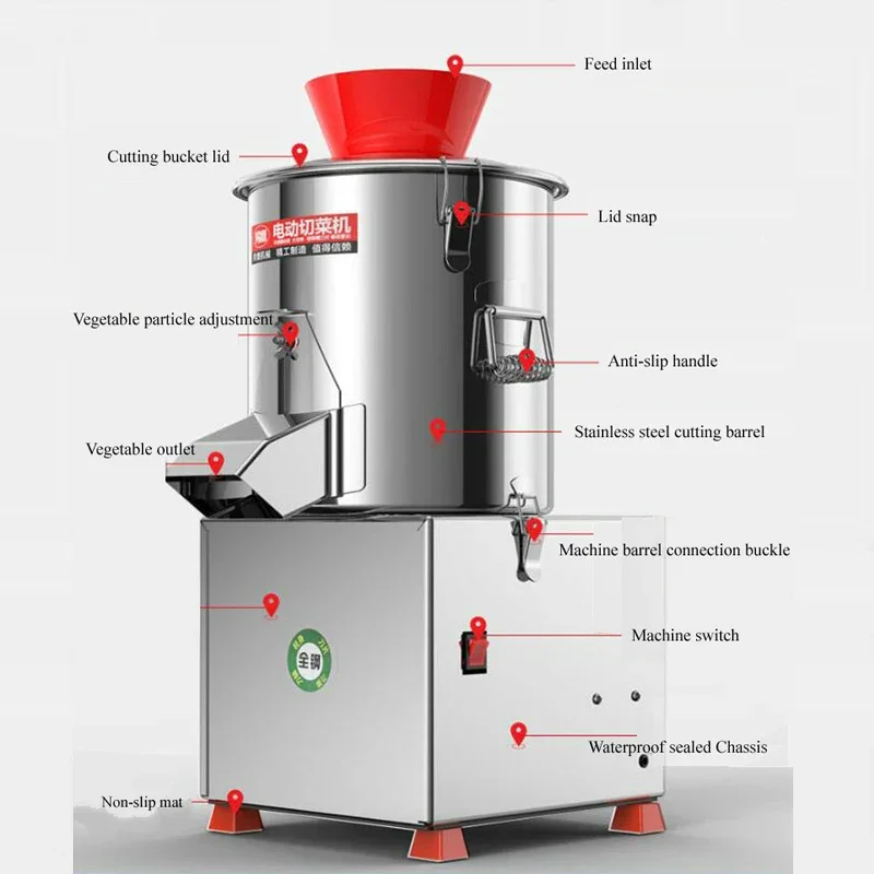 550w Commercial Vegetable Cutter Electric Food Grinder Steel Ginger Chopping Machine Dumpling Stuffing Machine