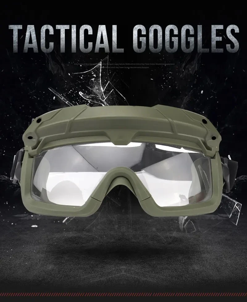 Tactical Glasses 2 Modes Airsoft Goggles Riding Eye Protection for Hiking Paintball Hunting Shooting Eyewear for FAST Helmets