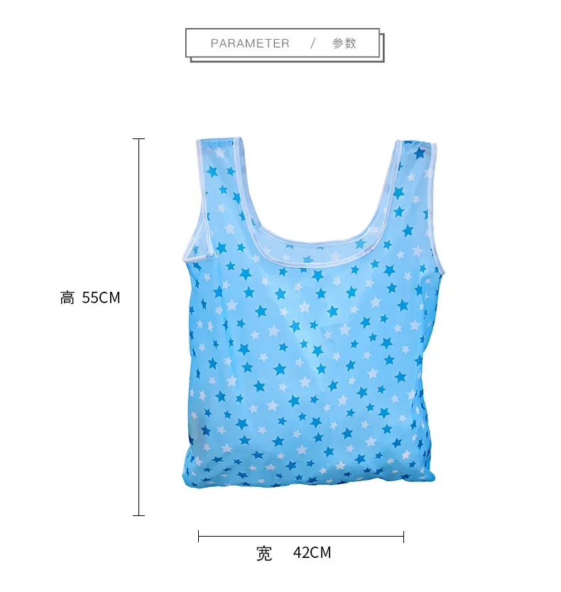 Women Reusable Shopping Bag Foldable Bag Fashion Flower Printing Folding Recycle Handbags Tote Grocery Bag