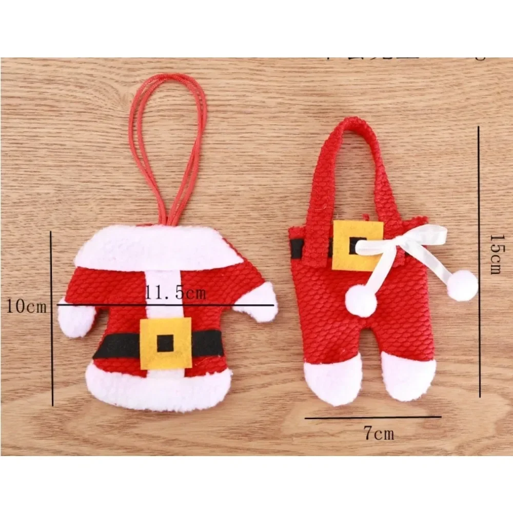 3Sets Christmas Table Decor Silverware Cutlery Tableware Holder Pocket Santa Suit Gift New Year Bag