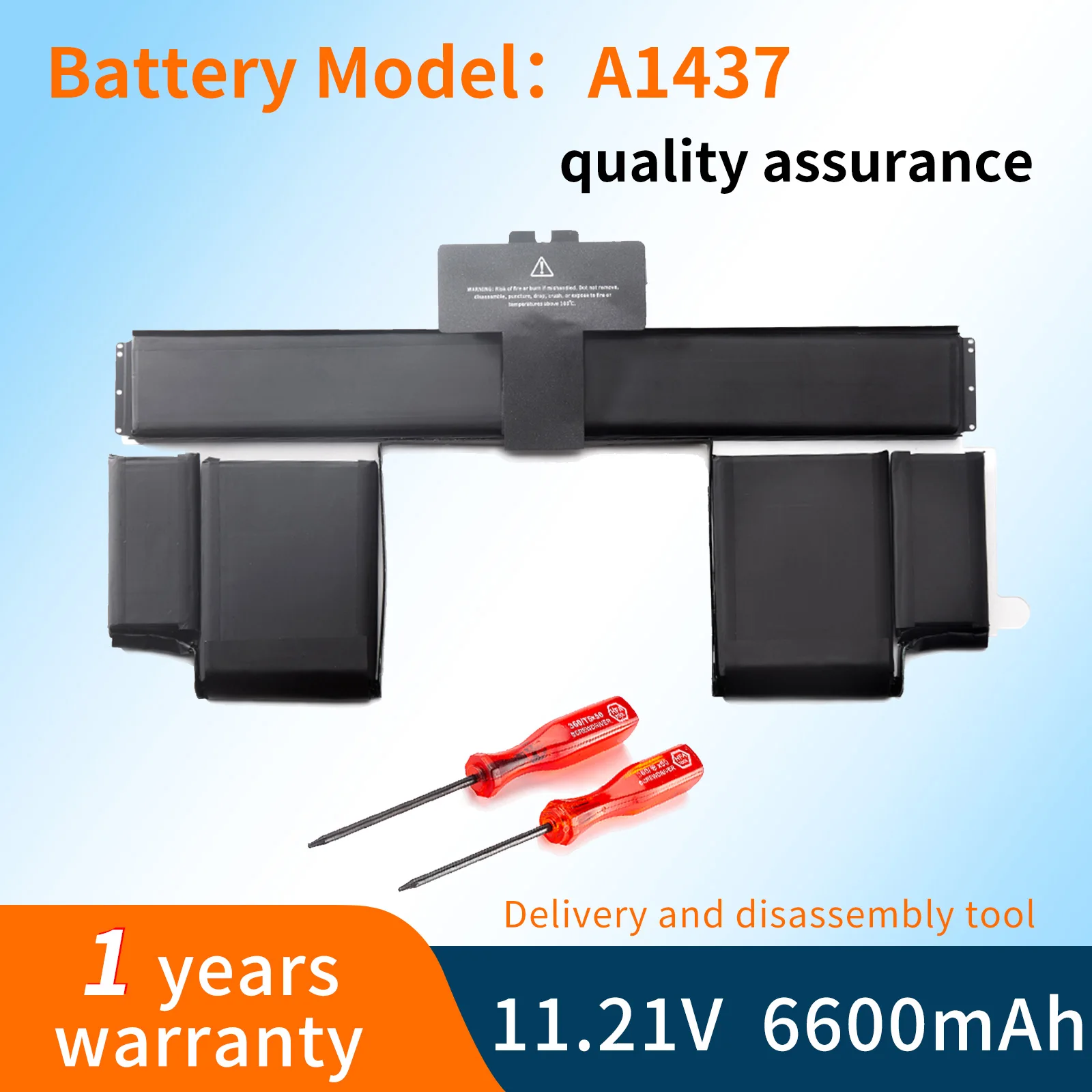 

BVBH A1437 Laptop Battery For Apple MacBook Pro 13" Retina A1425 Late 2012 Early 2013 11.21V 6600mAh/74WH Free Tools