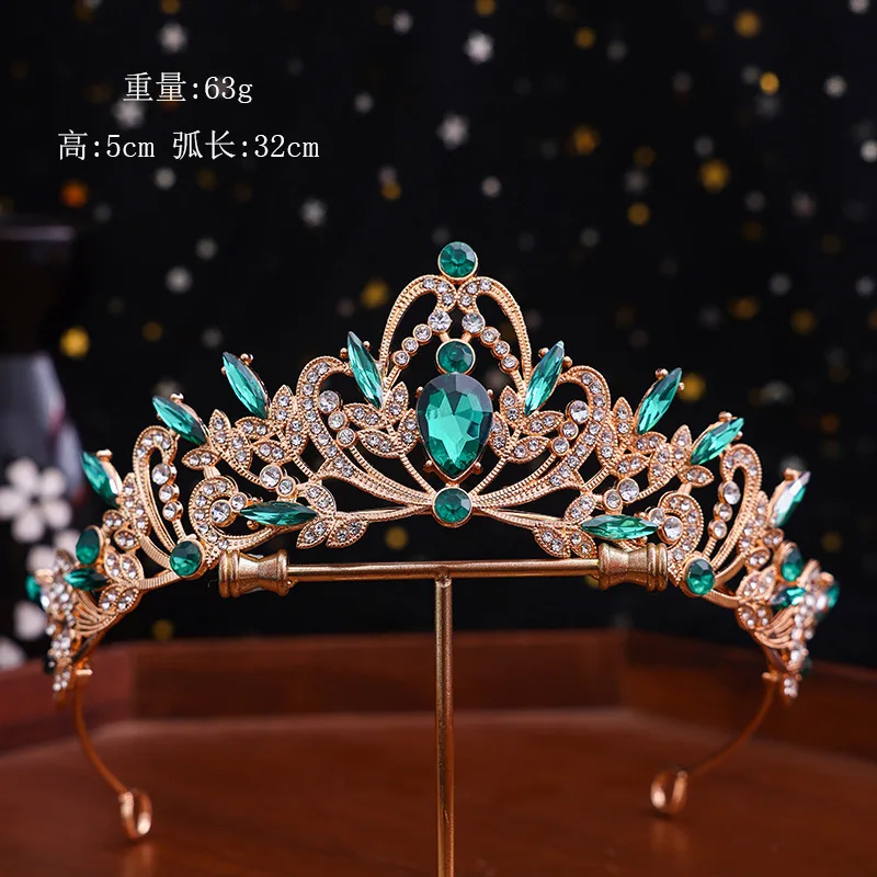 1pc bridal crown tiara alloy black vintage baroque rhinestone crystal wedding dress accessories performance hair accessories image 2