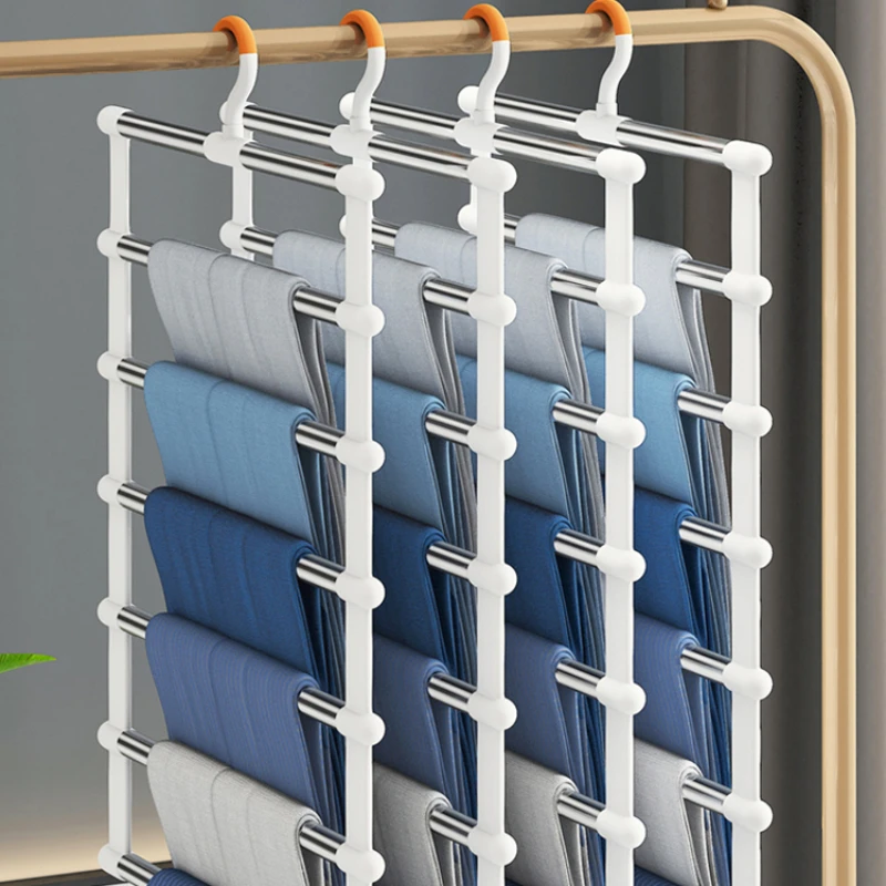 

Trouser Stainless Steel Closet Organizer Foldable Hanger Wardrobe Storage Rack