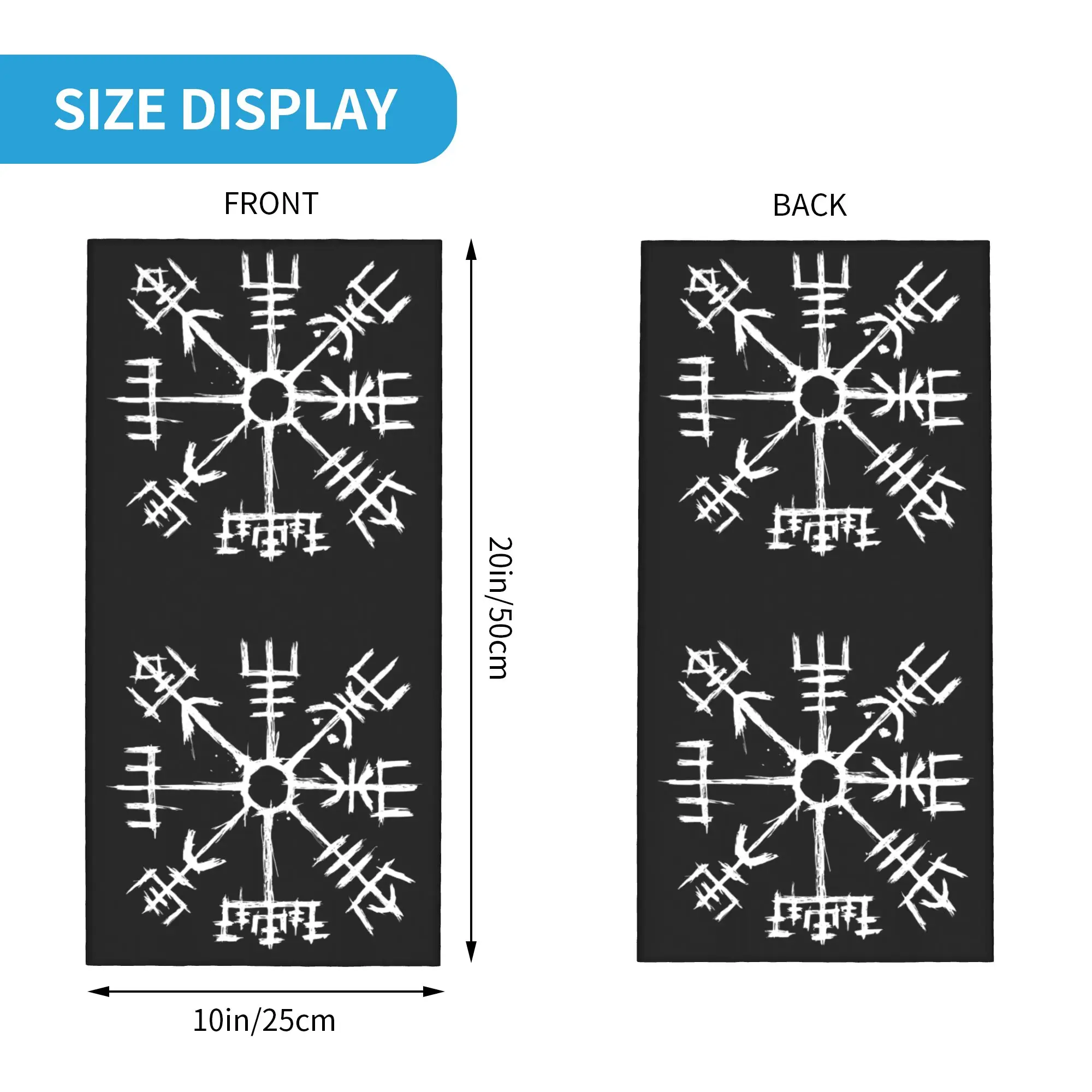 Viking Compass Symbol Bandana Neck Gaiter Windproof Face Scarf Cover Men Women Nordic Headband Tube Balaclava