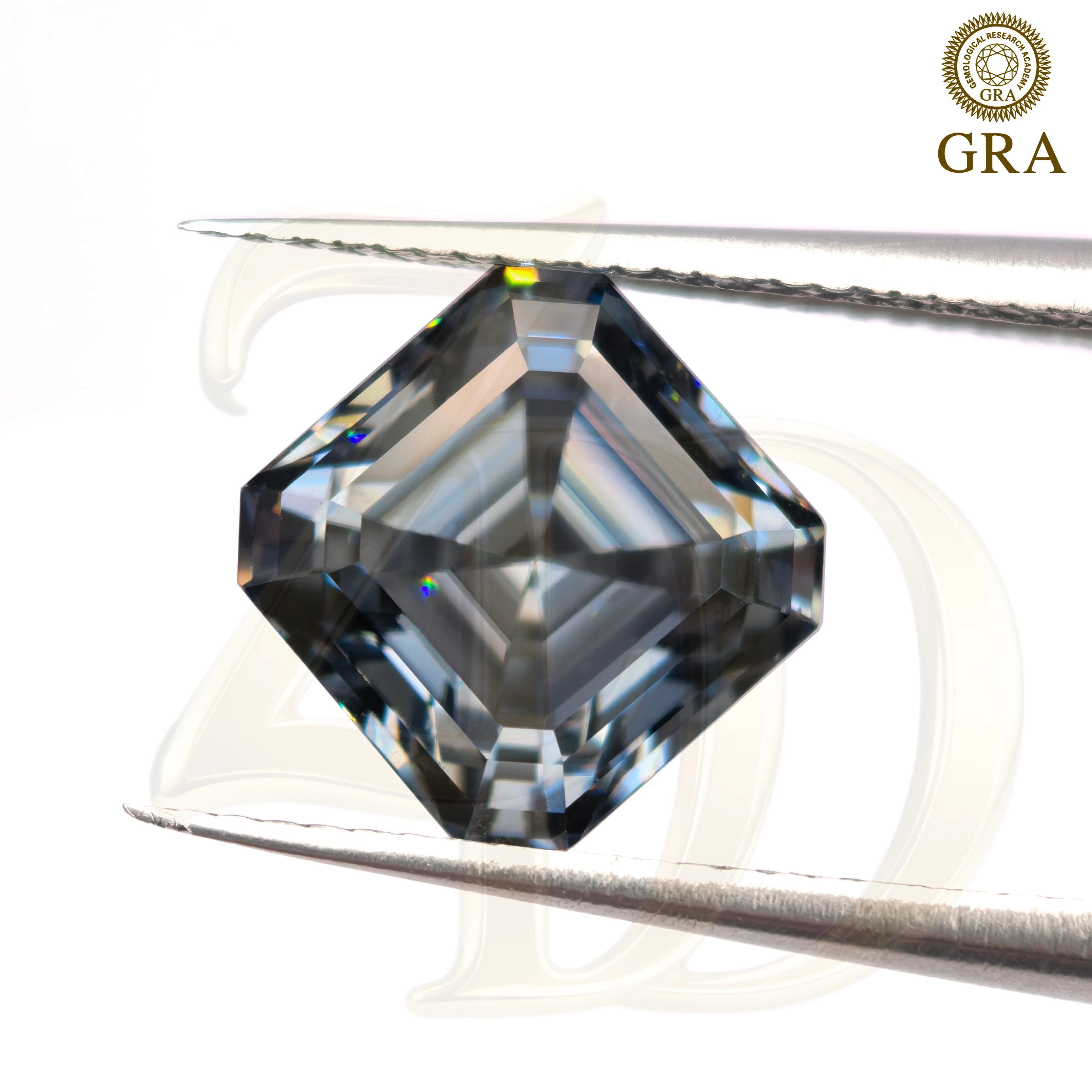 

Moissanite Stone Assche Cut Plating Color Gray Excellent Loose Synthetic Gemstone GRA Certify for Jewelry Making Wholesale