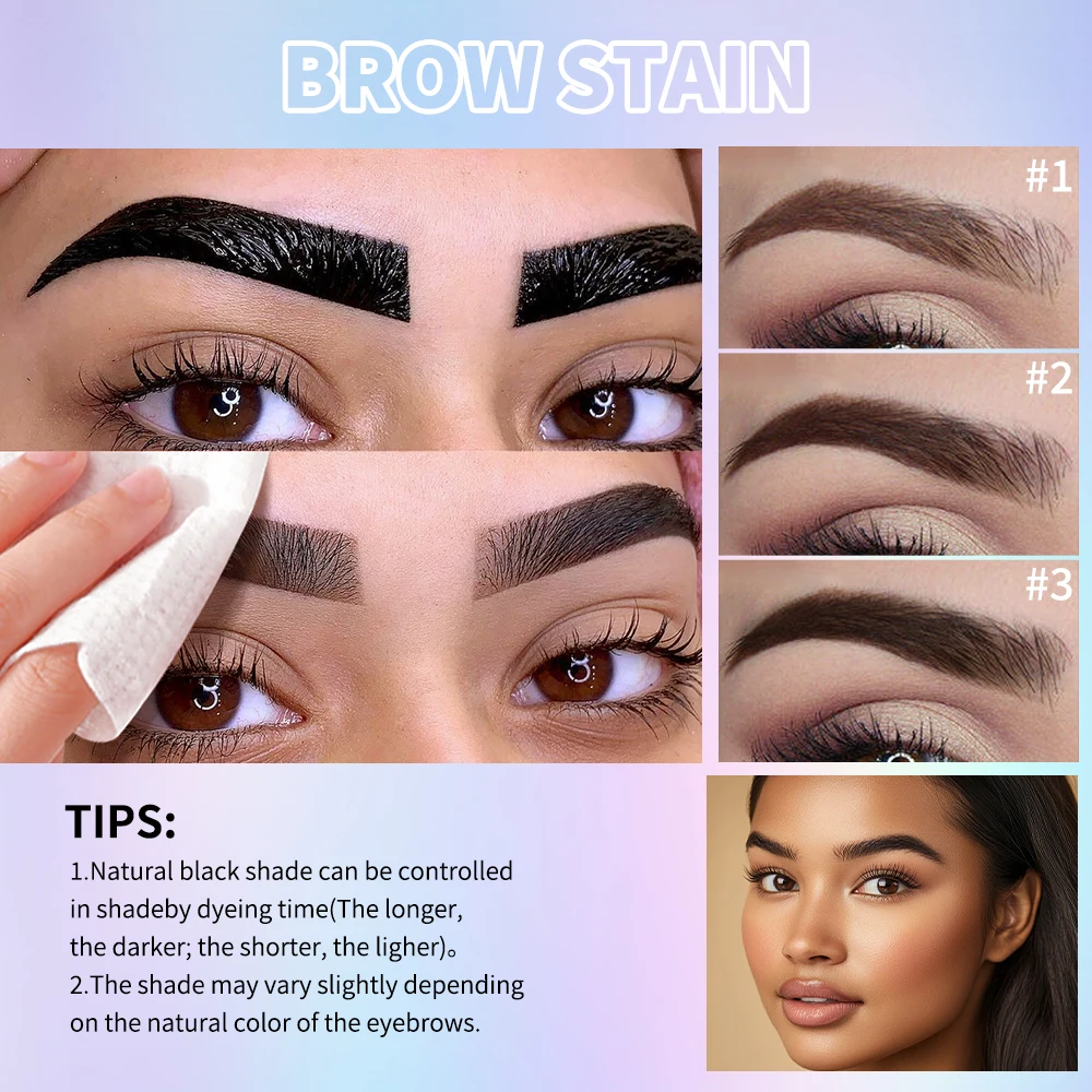 Lakerain Eyebrow Staining Masque Stackable Colors Long Lasting Makeup Effect Smudge-Resistant Moisturizing Eyebrows Dye Cosmetic