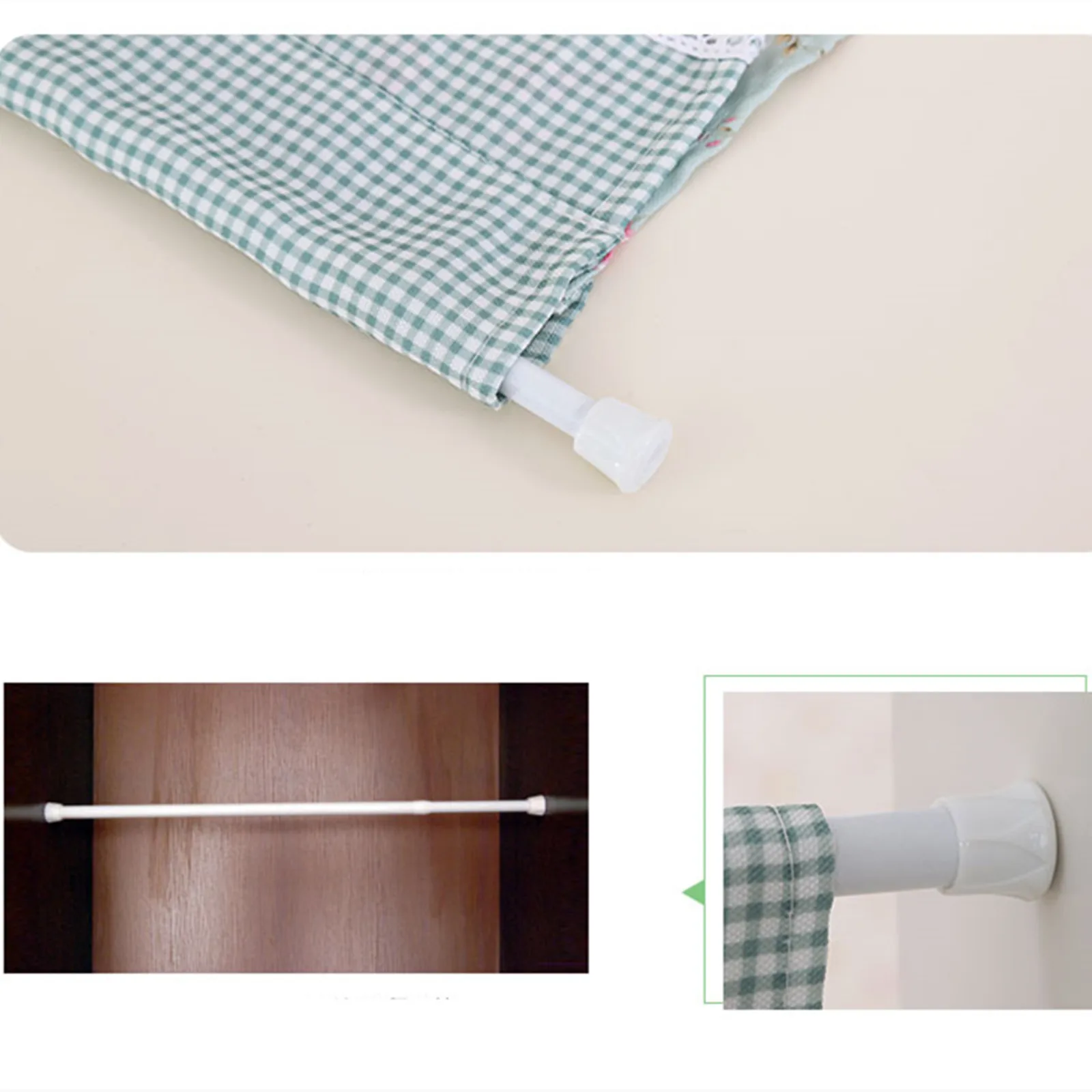 Multi Purpose Spring Extendable Sticks Adjustable Curtain Rods Kitchen Bathroom Wardrobe Telescopic Pole Home Storage Supplies