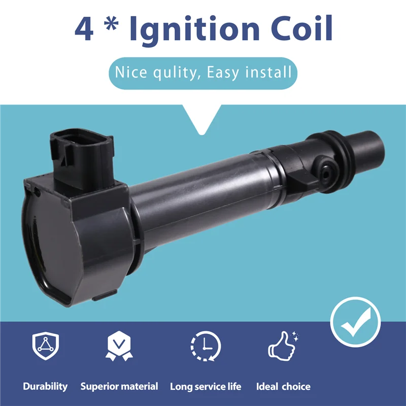 

A82M-4Pcs Ignition Coil 19070-97501 For Daihatsu Hijet 1996-2000 19070-97204 1907097501 Ignition System Car Accessories
