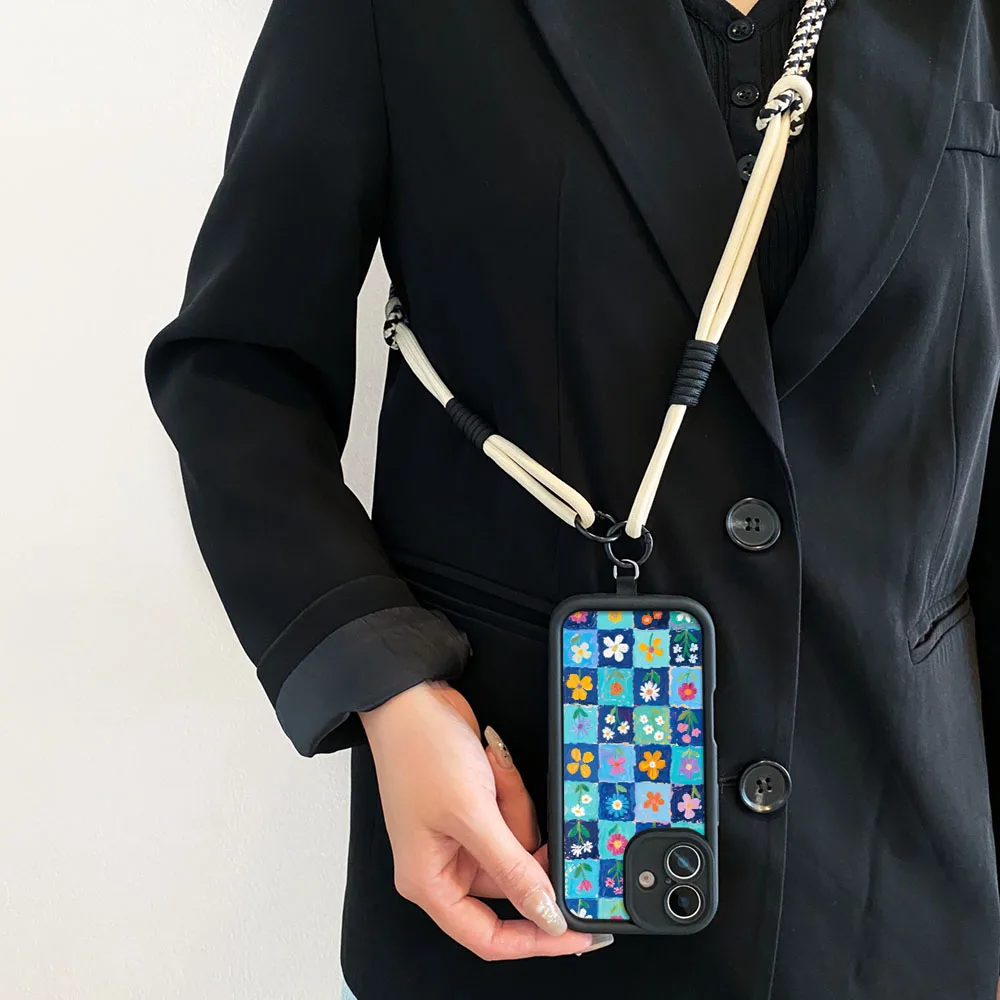 2025caixa de telefone com cordão crossbody para redmi note 14 13 12 11 10 9 8 7 pro plus 11s 14s 13c 12c 14c 9t9c10cflor capa de corrente de pulso