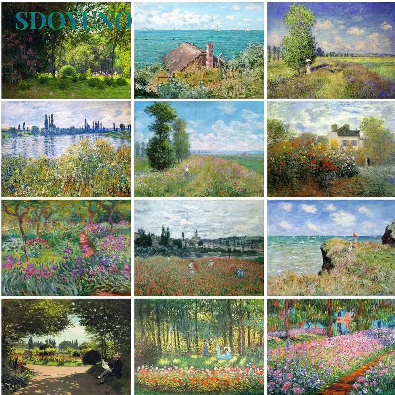 

SDOYUNO DIY Pictures By Number Forest Tree Kits Painting By Numbers Landscape Drawing On Canvas Hand Painted Picture Gift Home D