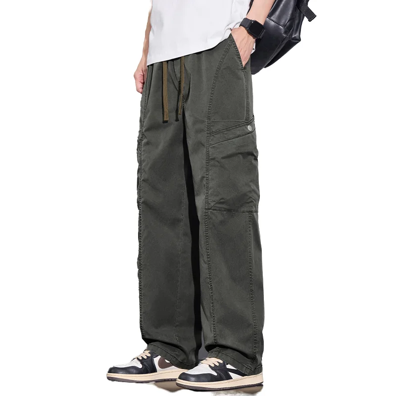 Men's Trendy Cargo Pants - New Fashion Breathable Lyocell Blend Solid Color Trousers, Suitable for Daily Life and Work Commute