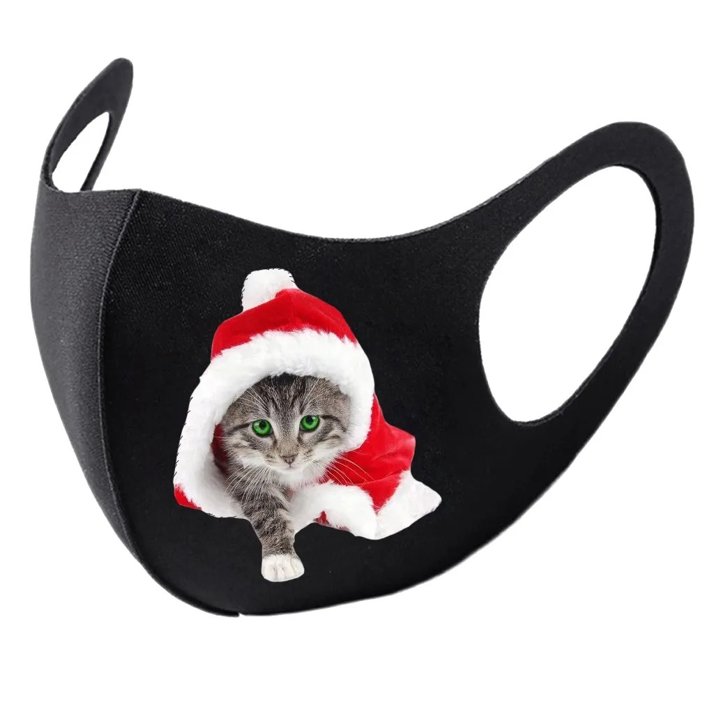 1 قطعة قناع مقاوم للغبار قابل للغسل عيد الميلاد قناع الحيوانات الأليفة الكرتون حماية عطلة شعبية متعة متنوعة من الأنماط اليومية متعددة الوظائف #3