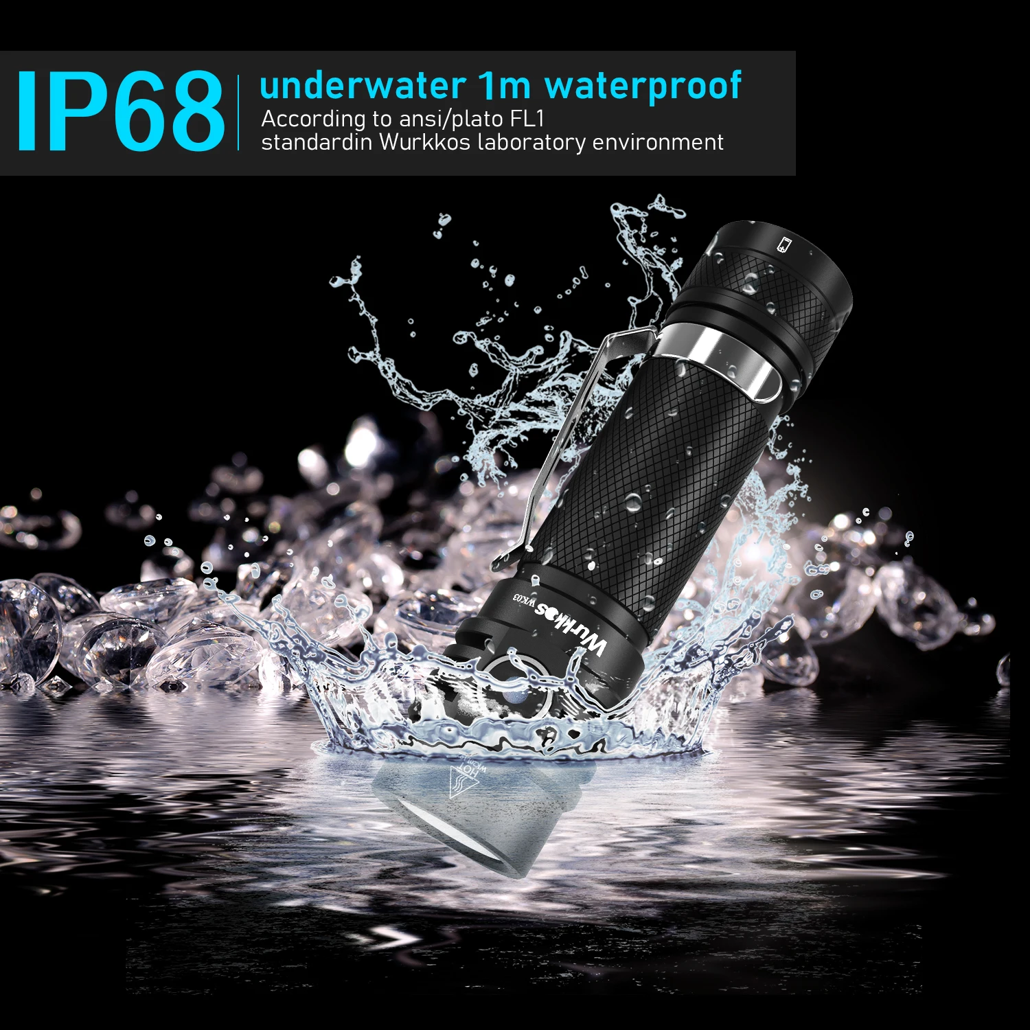 Wurkkos WK03 linterna LED 18650 antorcha 1800LM ATR Luminus SST40 recargable USB C luz IP68 impermeable para senderismo Camping