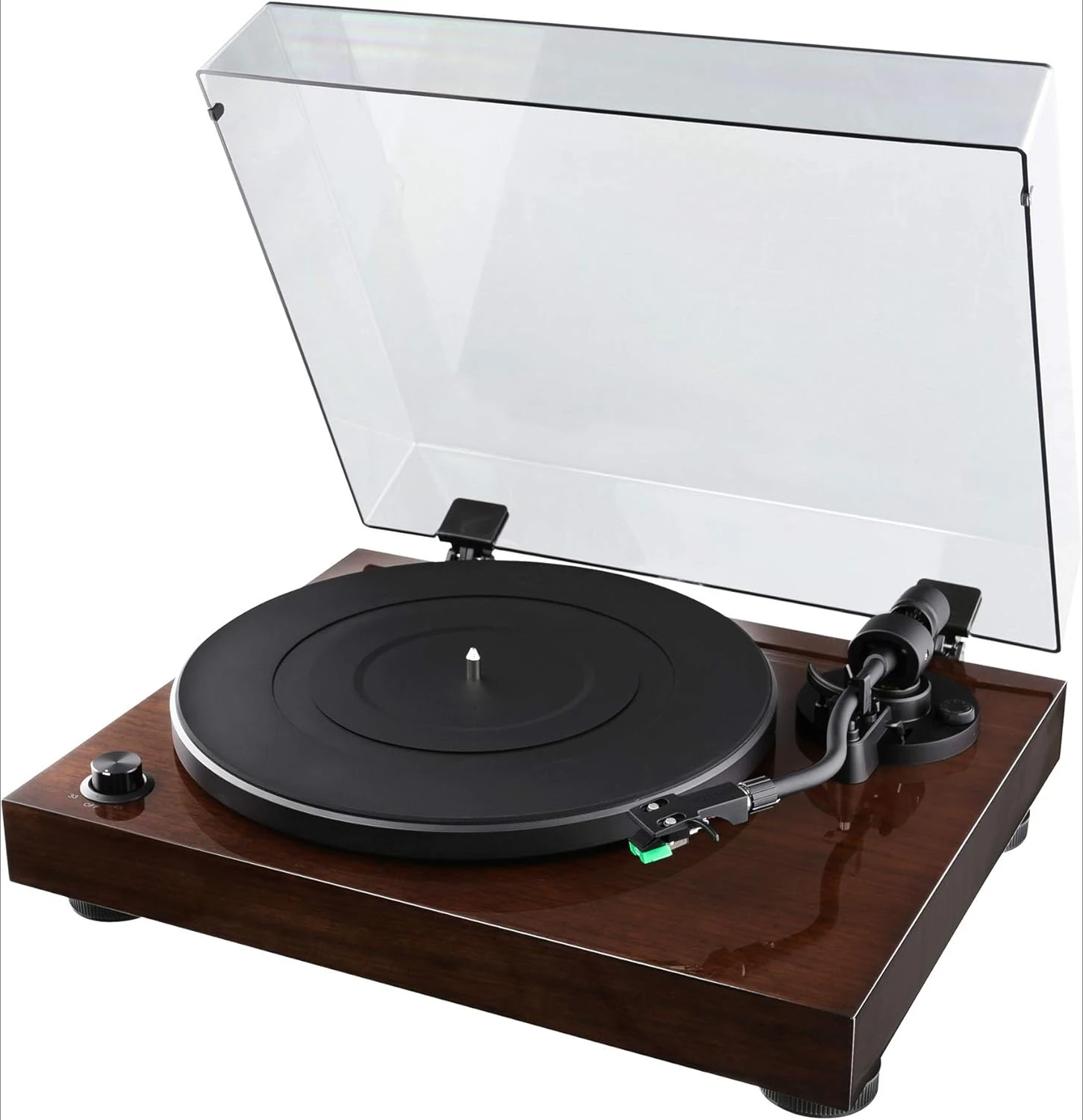 High Fidelity Vinyl Turntable Record Player with Dual Magnet Cartridge Elliptical Diamond Stylus Belt Drive Built-in