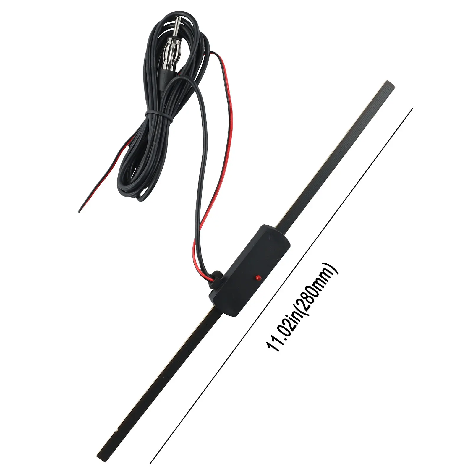 1pc Auto AM FM Radio Antenna Signal Booster Black 12V Auto Electronic Radio Aerials Booster Automobile Parts And Accessories