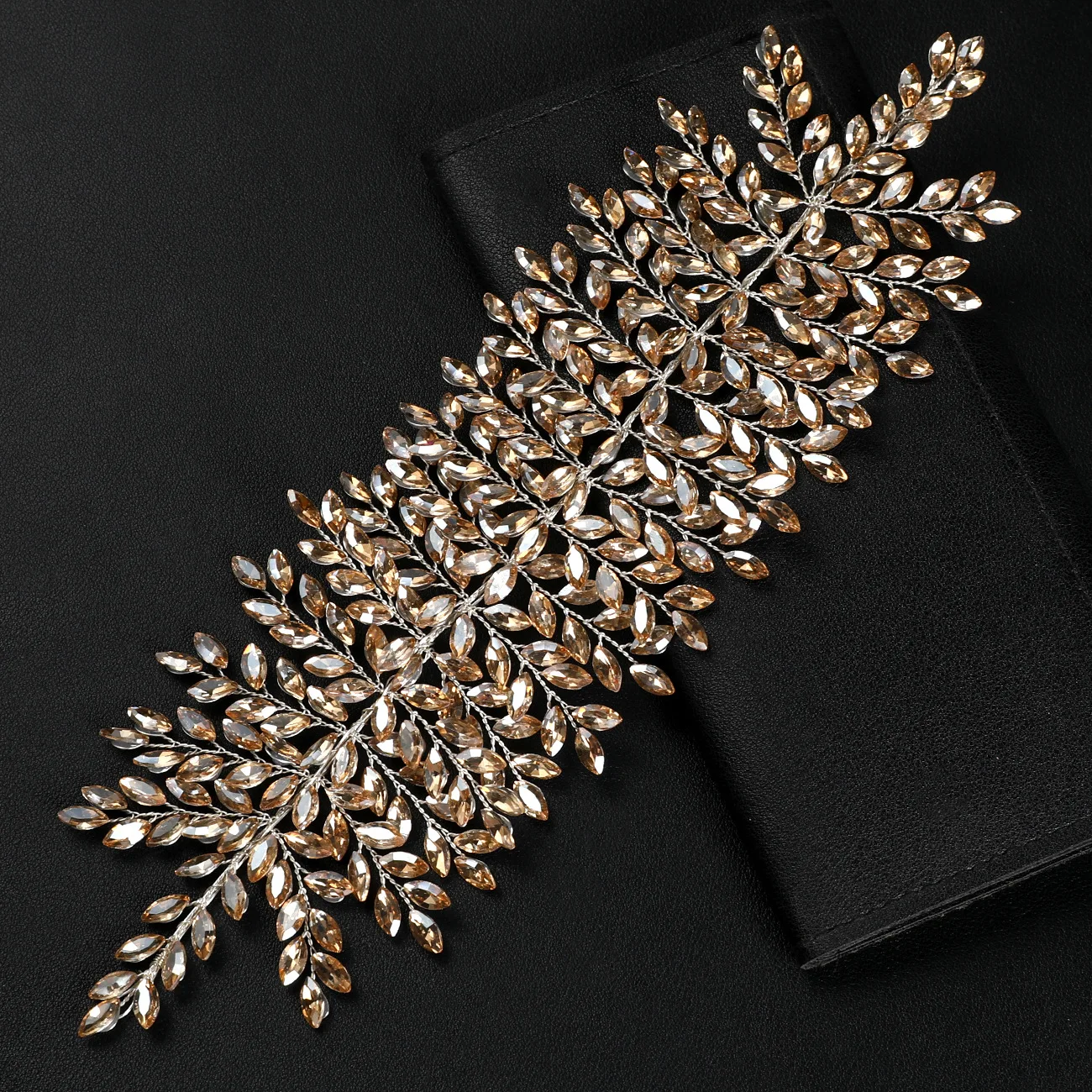 SLBRIDAL Handgefertigte Strass-Kristall-Haarkränze, Hochzeits-Kopfschmuck, Haaraccessoires, Stirnband für Bräute, Frauen und Mädchen – Detail 14