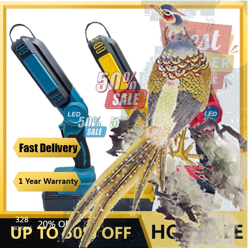 

【Fast Delivery】Work Light For Makita For Dewalt For Milwaukee Li-ion Battery 20W Floodlight Spotlight Cordless Flashlight For Ca