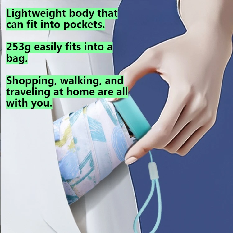 خصم 30% على 6 مظلة شمسية مزدوجة الأغراض للطقس والمطر، واقي من الشمس، حماية من الأشعة فوق البنفسجية، طباعة غراء ملون، هدية مظلة #3