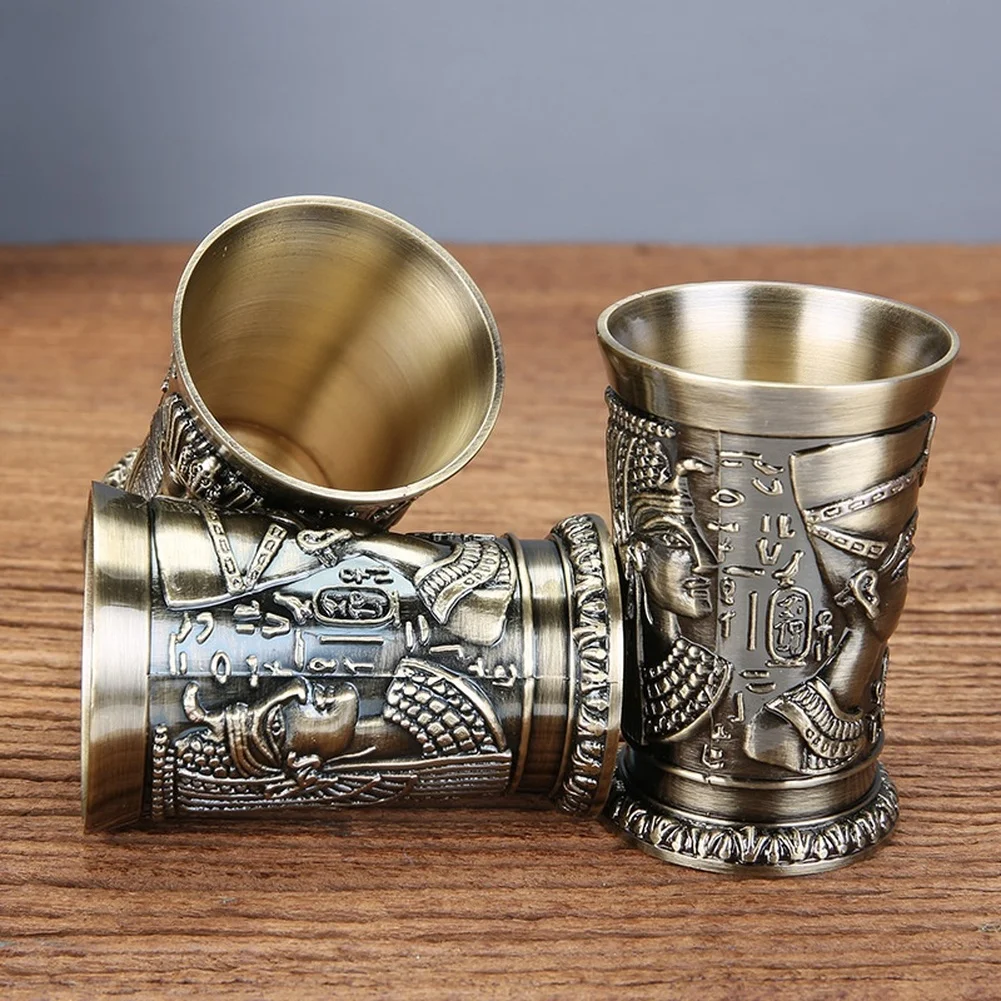 Vintage Egyptian  FOR Pharaoh  Shot Glass Zinc Alloy Retro Cocktail Cup Luxury Egypt Creative Style Vintage