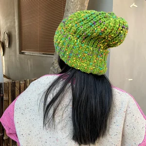 Farbnetzhut gemischte farbenfrohe Farbfarbe Wolle Hut locker mit einem großen Kopf mit einem Koreanisch 11 Hauptverkäufe Arco Iris Cat - №11
