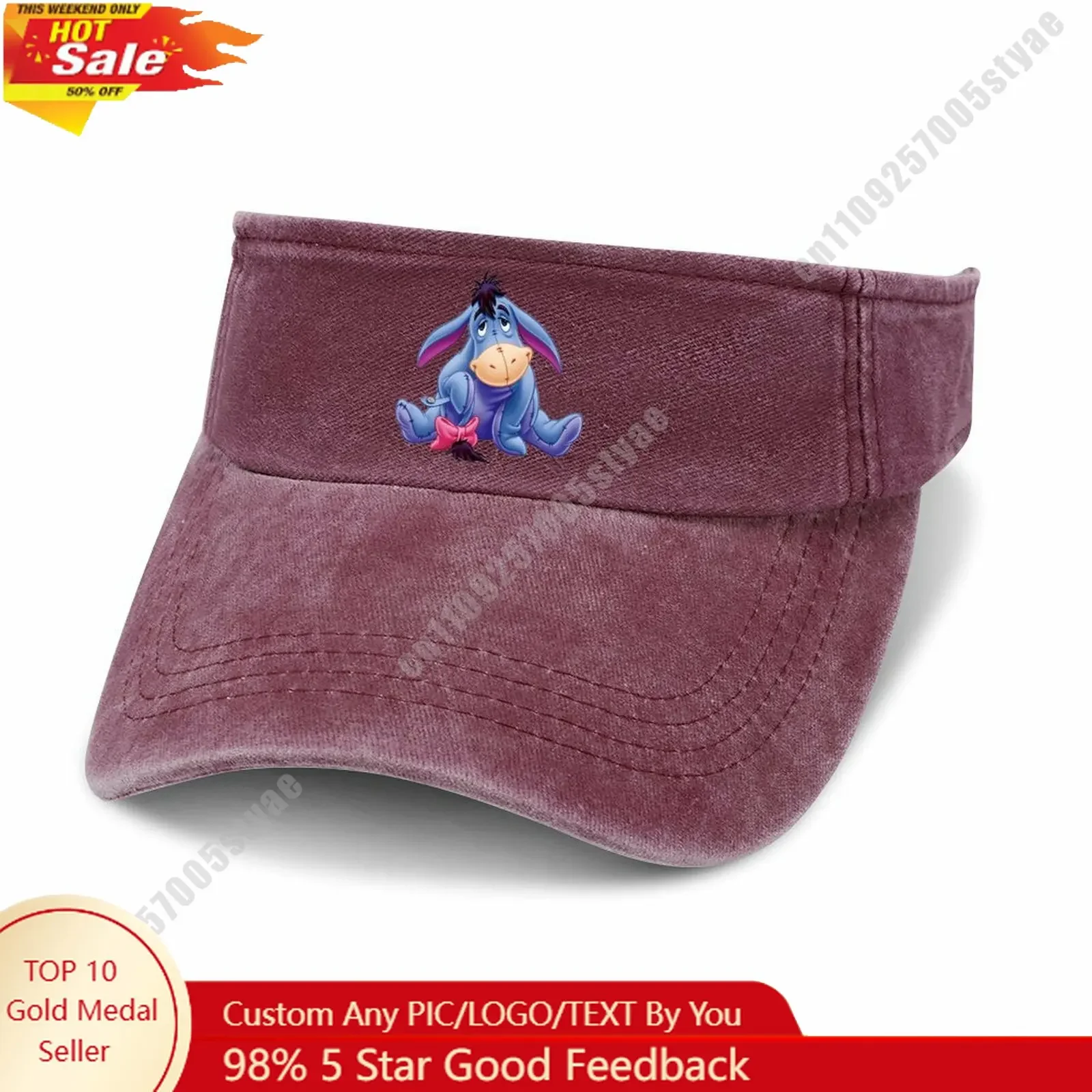 

Eeyore Open Top Hat Disney Cartoon Custom Design Your Photos Logo Text Fashionable Item Perfect Holiday Gift Denim Hat