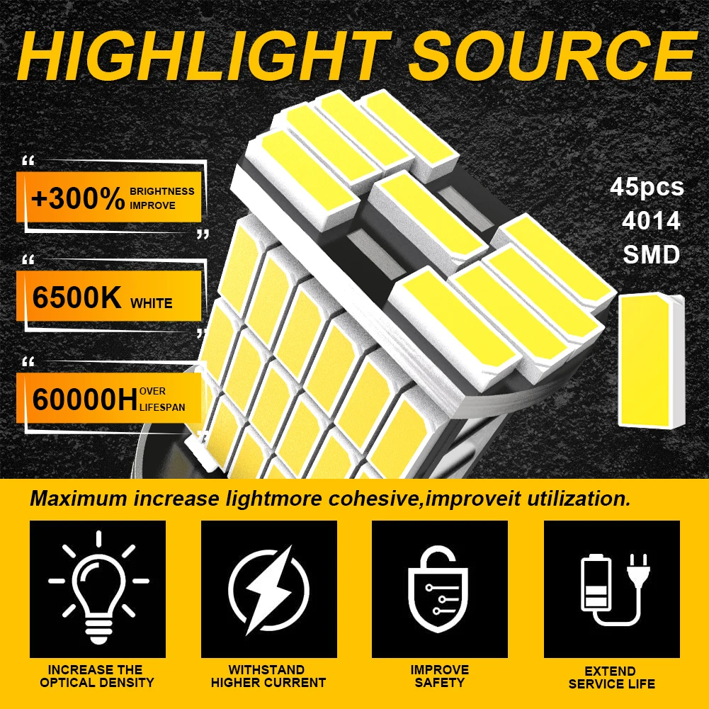 لمبة ليد خالية من الأخطاء ، إضاءة معكوسة ، P21W ، BA15S ، ، S25 ، من 12 فولت ، سكودا ، A6 ، A3 ، 8 فولت ، فولكس فاجن ، بي ام دبليو ، رينو ، 2 IVR