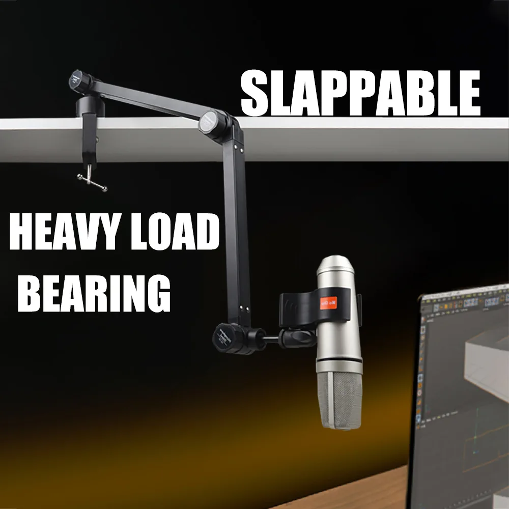 Two-Section White Cantilever Stand for Live Microphone Desktop Clip-On Folding Stand with Plastic Material for K Song