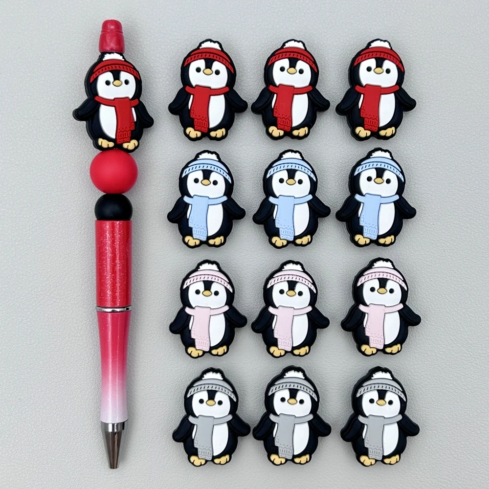 10PC Baby Silicone Bead Penguin Beads Teethe Baby DIY String Pen Bead Nipple Chains Jewelry Accessories Baby Teethe Kawai Gifts