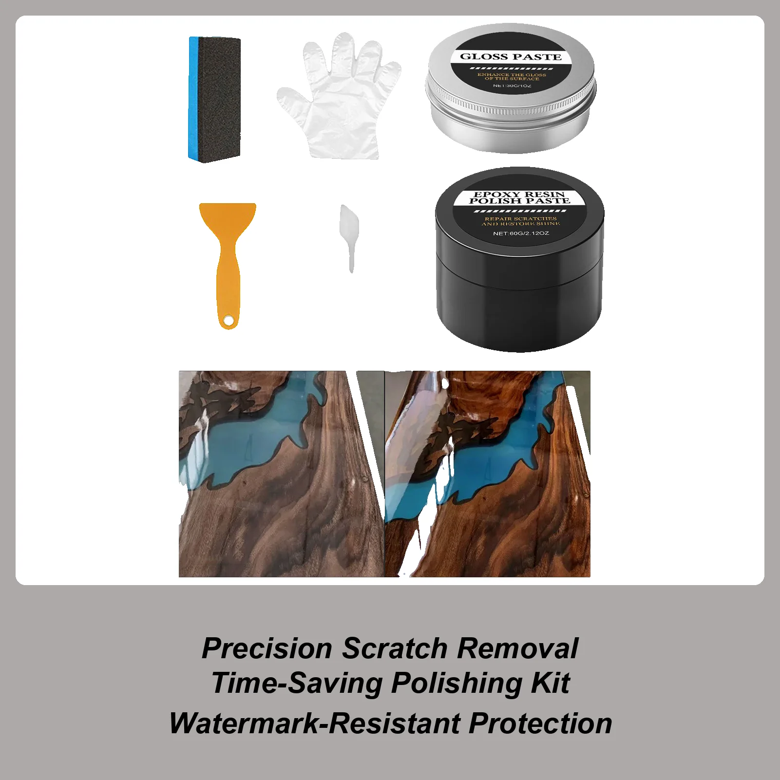 Epoxy Resin Polishing Kit High Gloss Polishing Paste Restore Luster Creamy Paste Epoxy Scratch Polishing Compound For DIY Crafts
