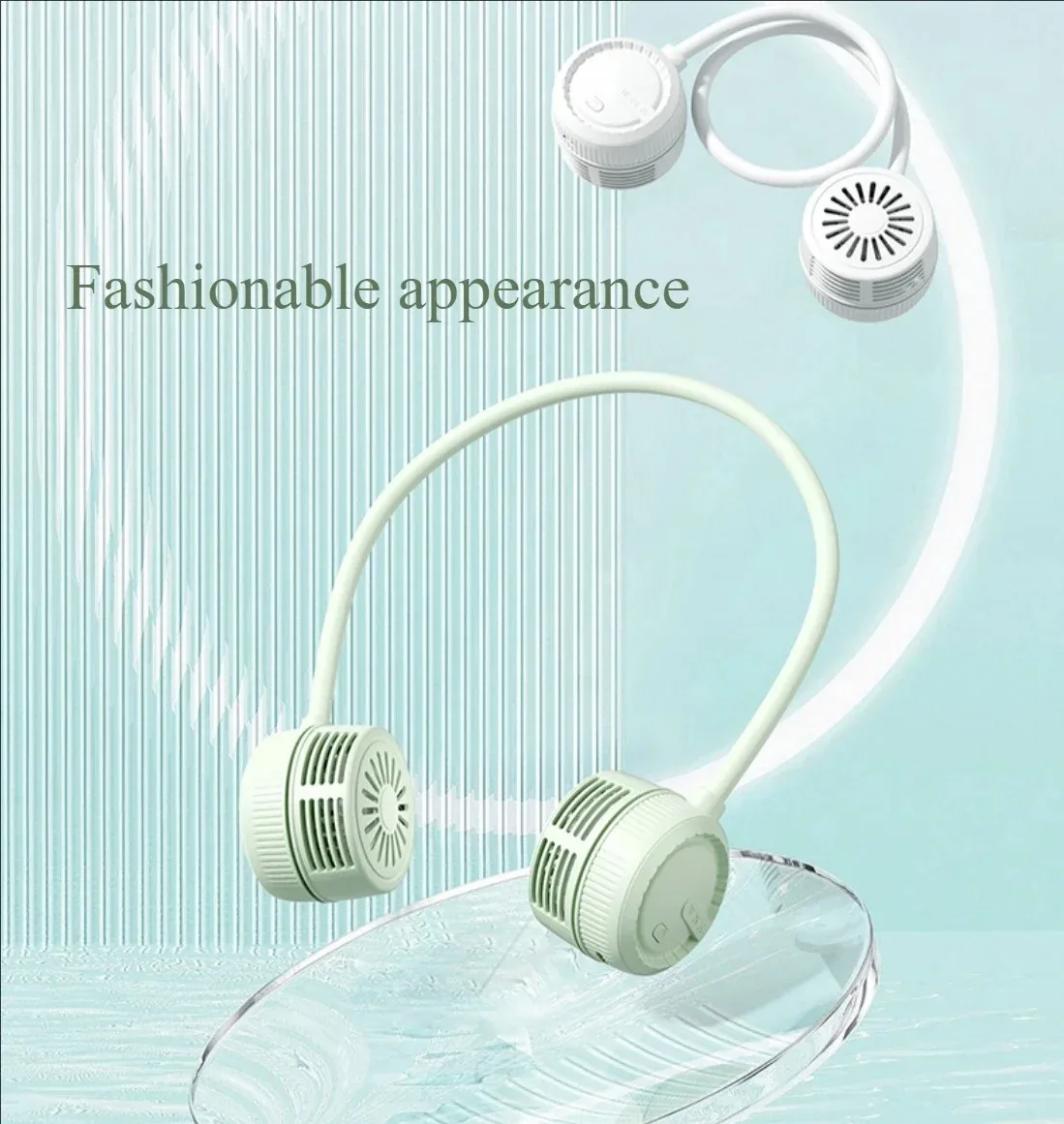 مروحة رقبة محمولة بدون شفرات بدون استخدام اليدين، 3 سرعات قابلة لإعادة الشحن يمكن ارتداؤها، 360 درجة °   قابل للانحناء للسفر والمكتب وصالة الألعاب الرياضية للرجال والنساء