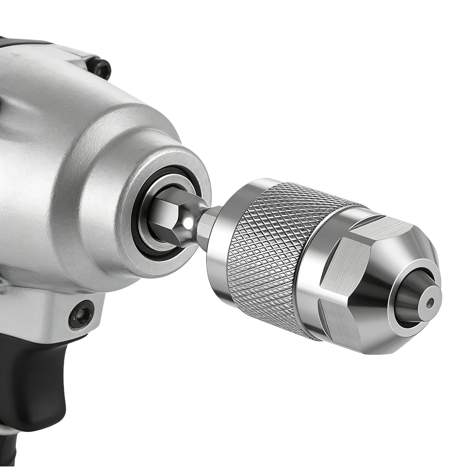 

Pneumatic Drill Chuck Aluminum Alloy Quick Change Tool Hex Shank Keyless Chuck Adapter for Pneumatic Electric and Manual Tools