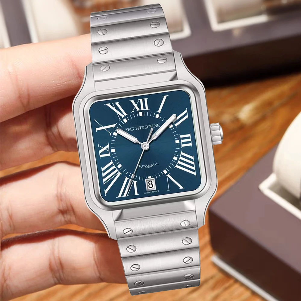 Relojes Specht&Sohne nuevos para hombre, relojes de pulsera mecánicos con movimiento japonés Miyota 8215, relojes de pulsera de acero inoxidable resistentes al agua hasta 50M, reloj masculino