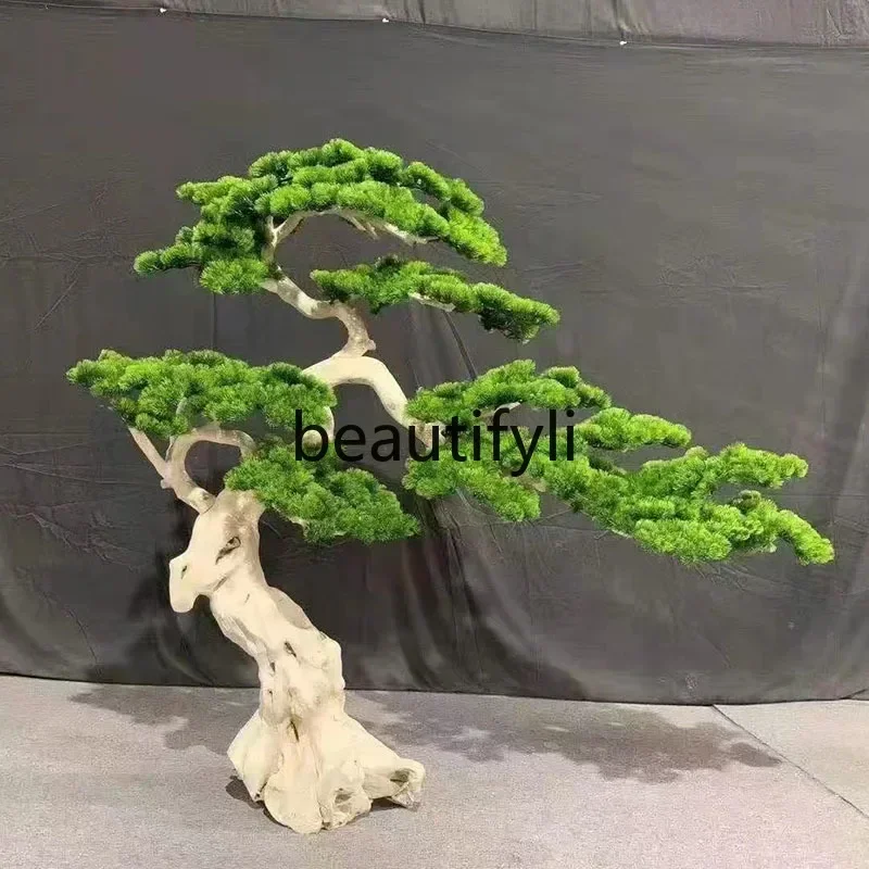 Welcome pine simulation fake pine shopping mall landscape decoration large Luo Hansong customization