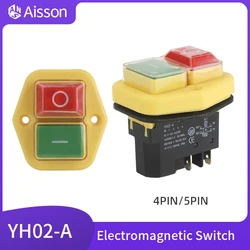 YH02-A Electromagnetic Switch 110V 8A 220V 15A  4PIN 5PINStarter Push Button for Machine Tool Equipment Waterproof Panel