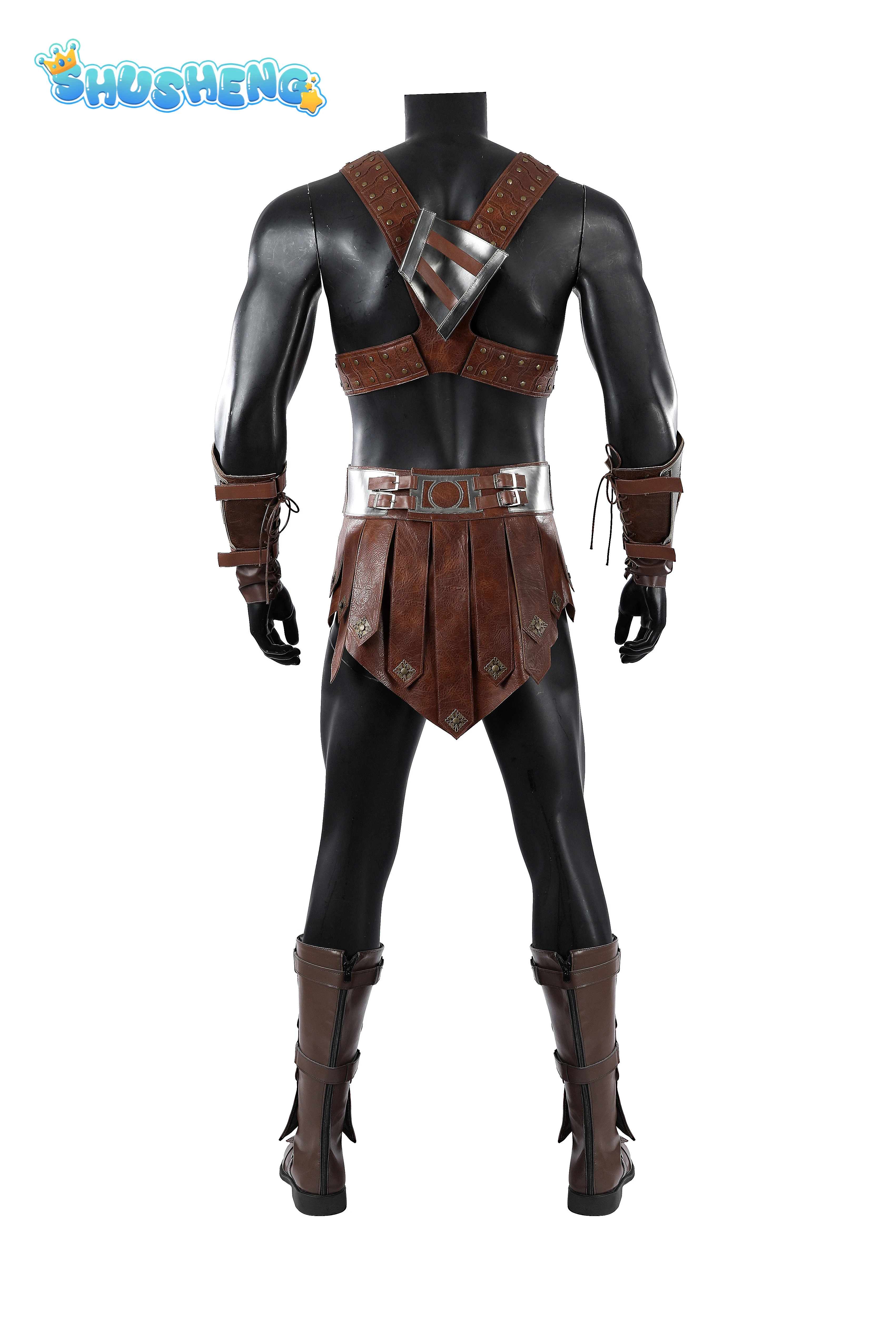 2026 New Movies He-Man Cosplay Costume Men's high-quality leather top short skirt gloves shoes Halloween fantasy  He-Man uniform - view 3