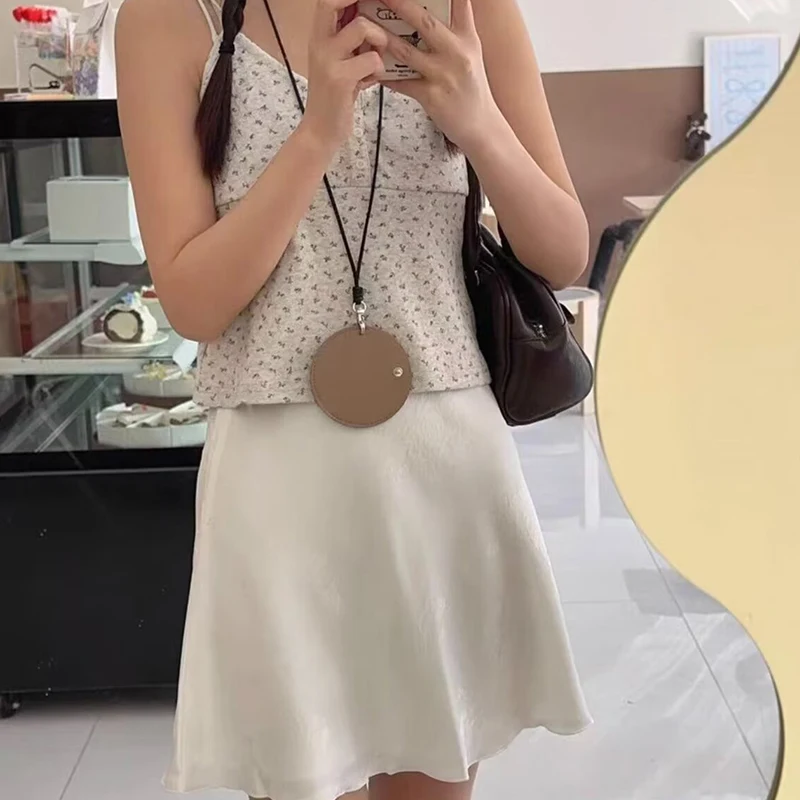 French Style Pink White Jacquard Satin Skirt For Women High Waist Elegant A-line Mini Sweet Skirts