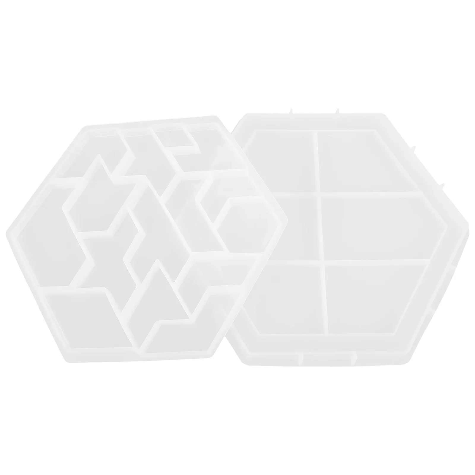 

Hexagon Tangram Mold Silicone Resin Casting Diy Puzzle Mold For Home Decor Craft Kids Jigsaw Game Epoxy Ice Cube Soap Making