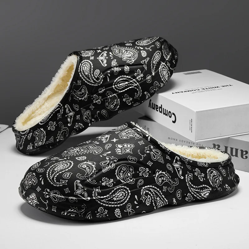 

Зимние тапочки унисекс, размер 46, нескользящая домашняя обувь, мягкая, теплая, водонепроницаемая, уютная, очень большая