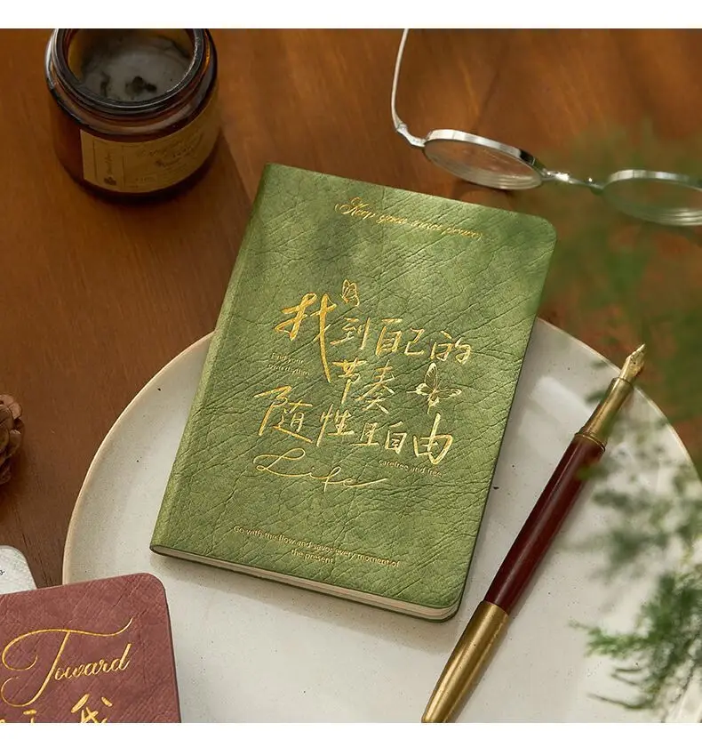 Tragbares, gepunktetes Tagebuch-Notizbuch im A6-Format – Tagebuchplaner mit Goldfolienprägung, Hardcover, Einfachheit, Eleganz, zeitlose Melodie-Serie – Detail 19