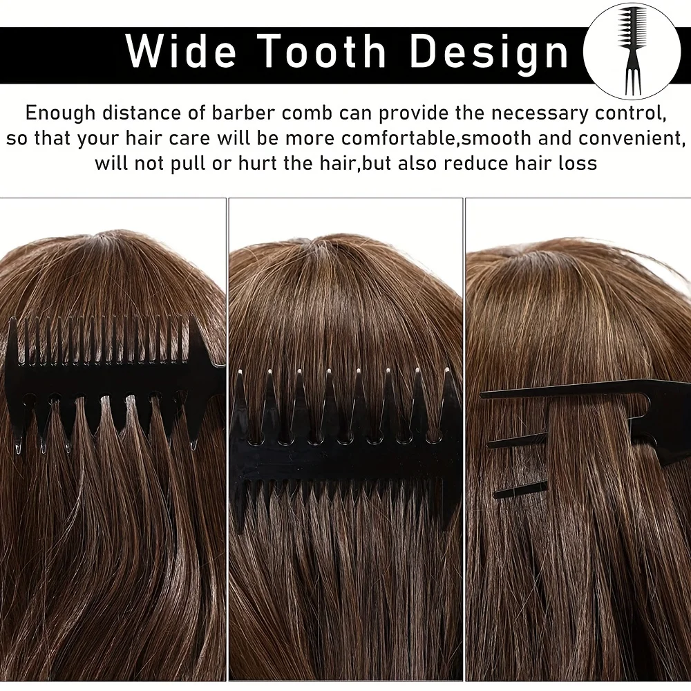 3 uds 3 en 1 peines lisos cola de pez forma de hueso extensiones de cabello desenredante peinado peine para colorear