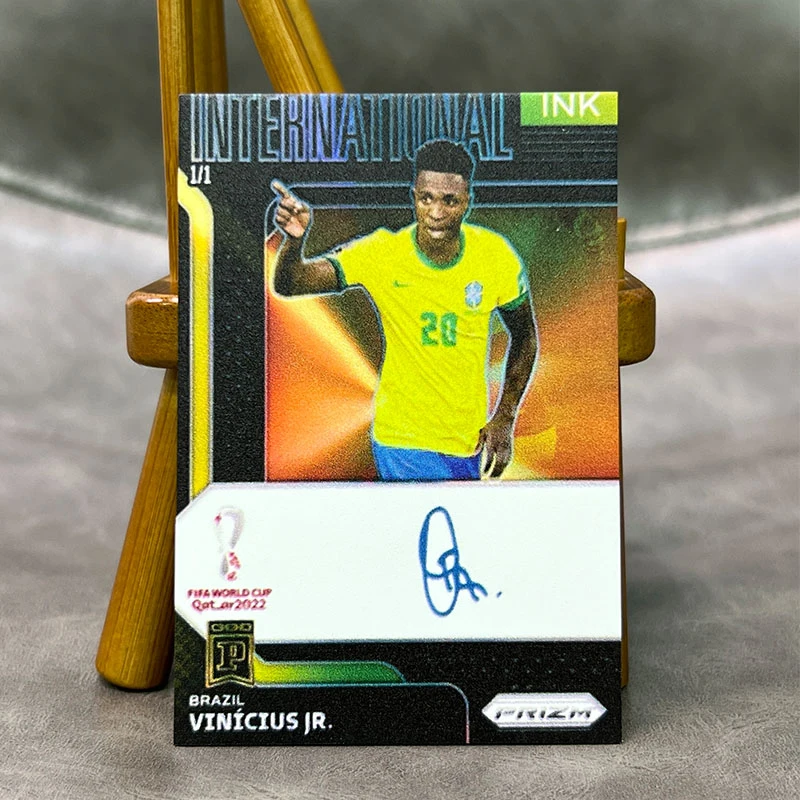 DIY Homemade Panini Star signature card Kylian Mbappe Neymar David Beckham Vinicius Junior Character collection card toys