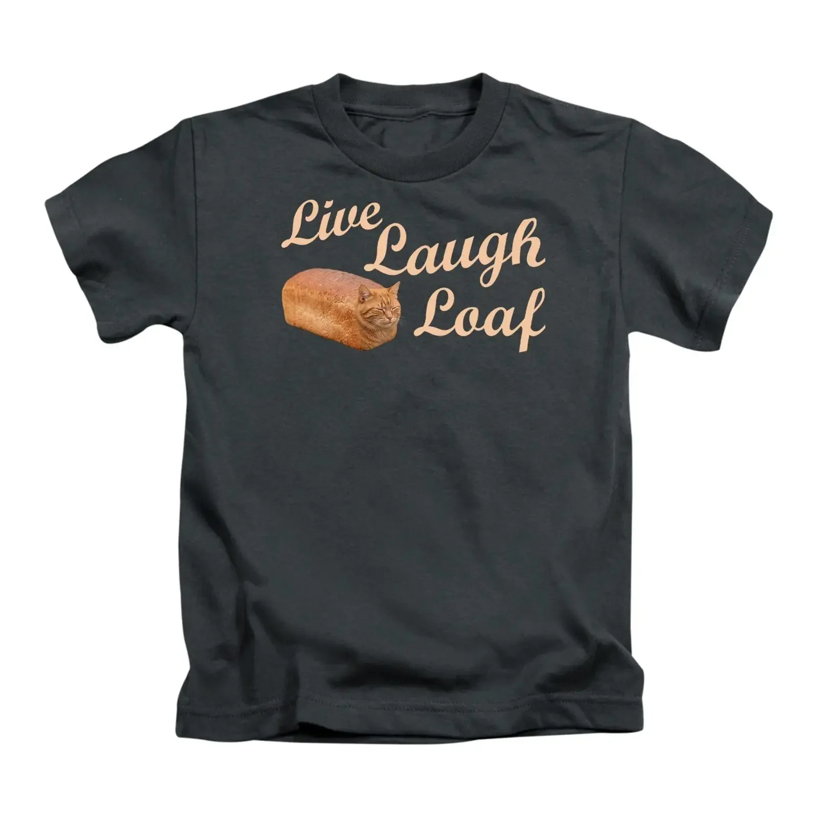 Live Laugh Loaf Erwachsene T Shirt lustig Brot Katze Meme Oberteil vintage Washed graphic Comfortable Soft Stretched fashion