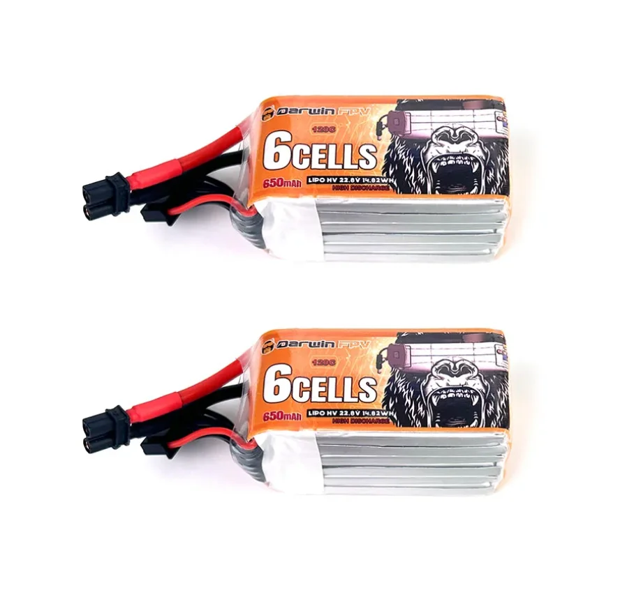 DarwinFPV Lipo Battery 6S 650mAh 22.8V 120C Battery Quadcopter Racing FPV Batteries