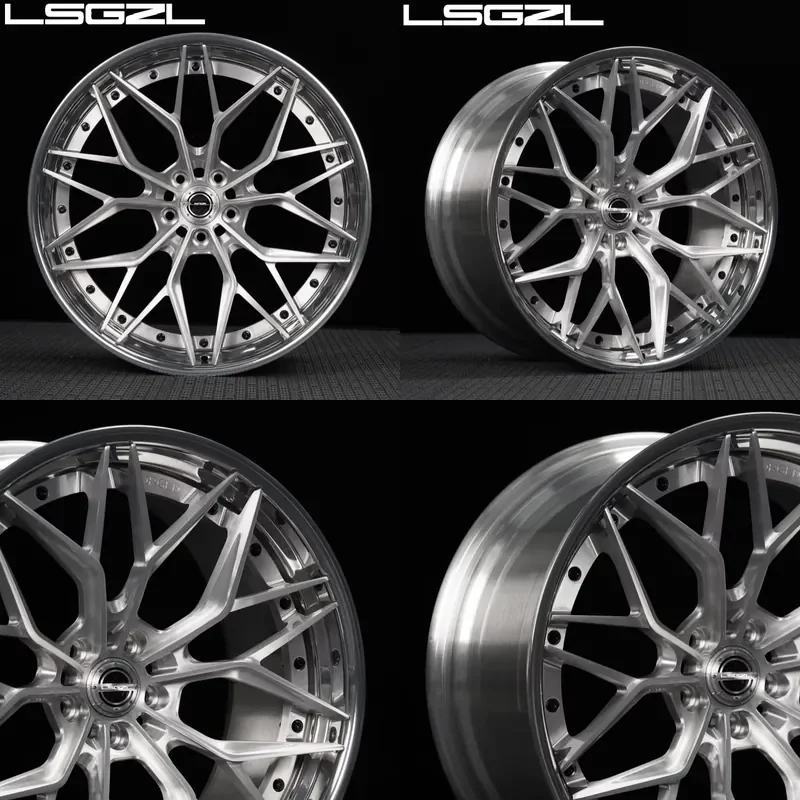 

i Custom Brushed Face Polished Lip for Passenger Car Wheel 5x114.3 5x120 5x130 15 18 20 22 24 26 Inch Wheel Lxuury Car