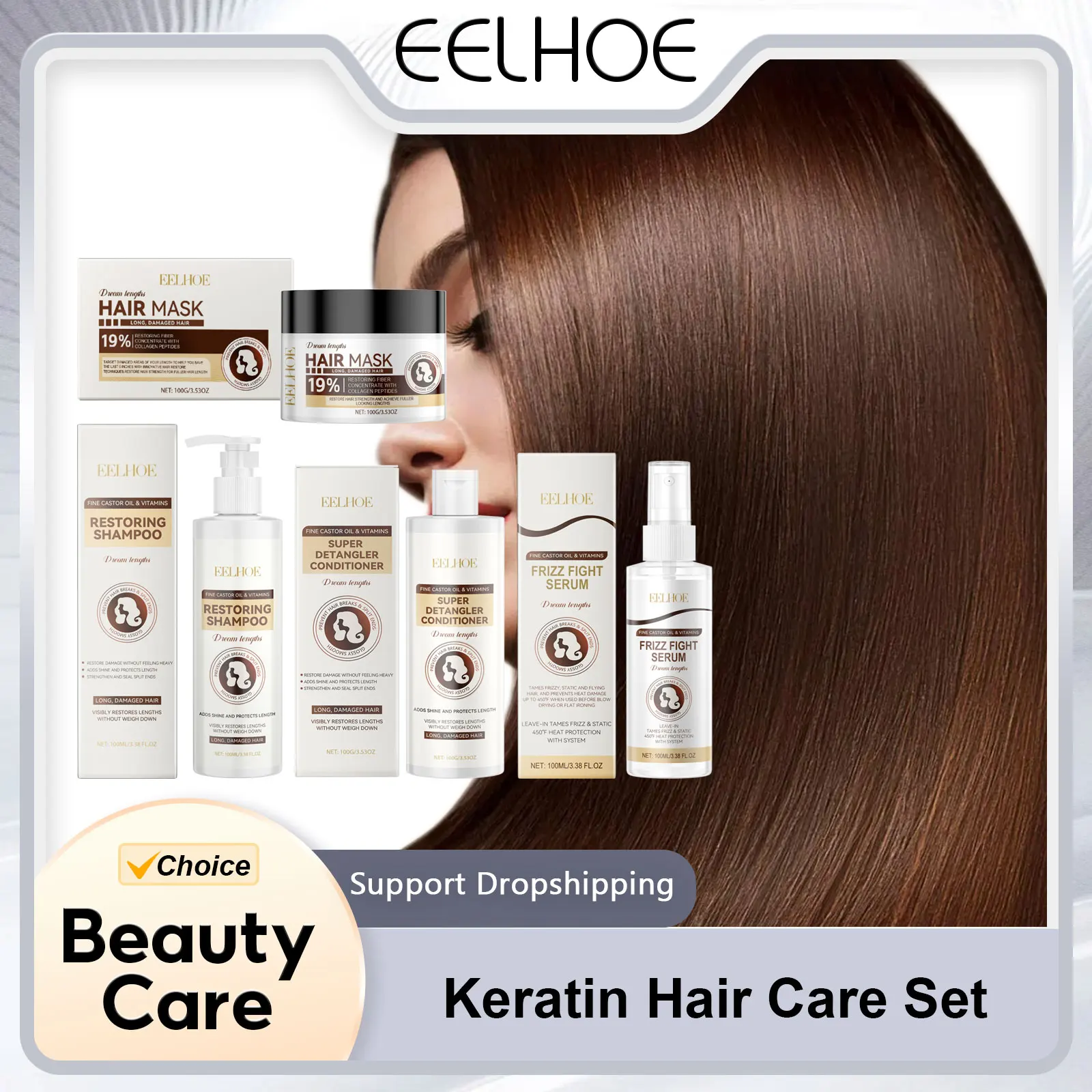 

Keratin Complete Hair Care Kit Moisturizing Anti Breakage Hair Deep Conditioning Strengthening Hair Root Improve Dry Hairs Care