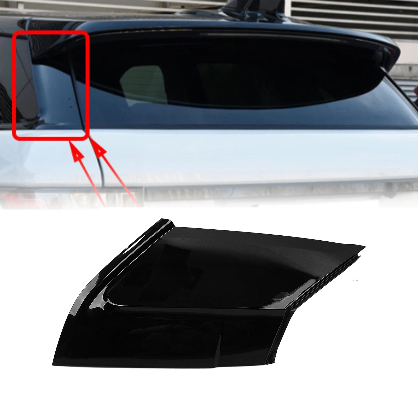Exterior Rear Window Side D Pillar Cover Trim Windshield Post Molding Strip Bar For 2011-2017 Land Rover Range Rover Evoque