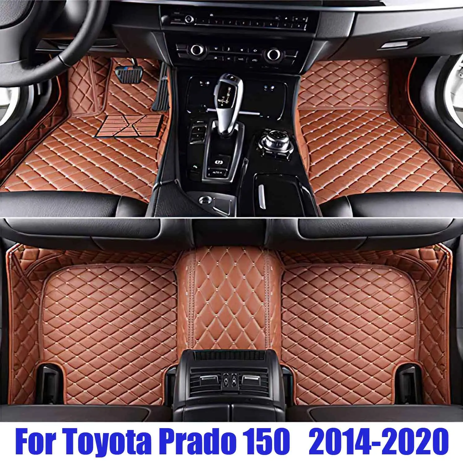 منصات السجاد الجلدية للسيارات لتويوتا برادو 150 2020 2019 2018 2017 2016 2015 2014 الحصير سيارة القدم السجاد مركبة مجموعة كاملة ماتس