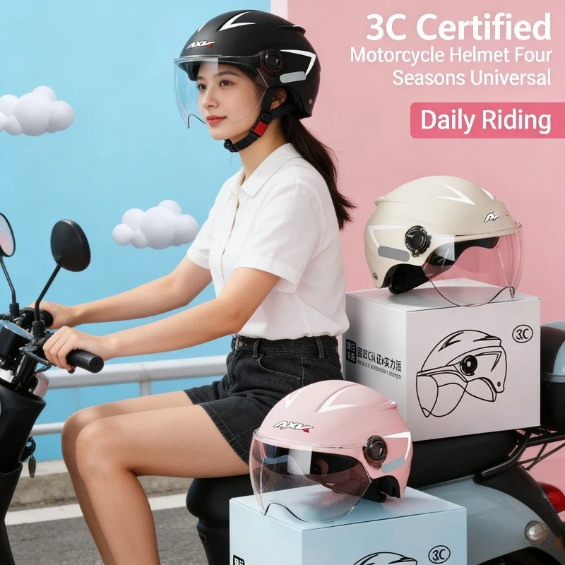 

3C Certified Half Helmet for Men Women Summer Sun Protection Cool All Season Electric Motorcycle Scooter Safety Helmet